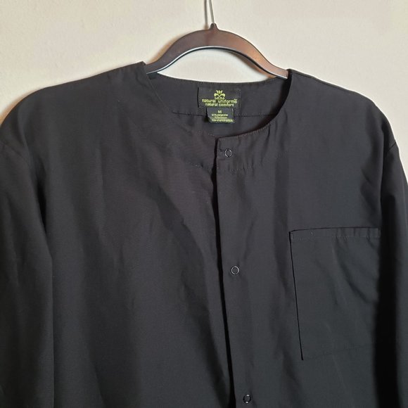 Natural Uniforms Black Snap Button Down Scrub Jacket Coat Medium - Picture 2 of 6